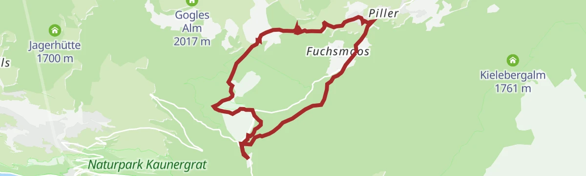 Route map: 1) Piller Moor - Naturparkhaus - Kult-ur-weg
